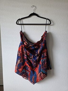 Colorful Vibrant Design Strapless Leightweight Romper Shein Plus Size